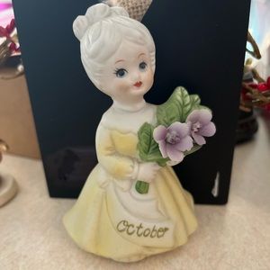 October birth month ceramic girl